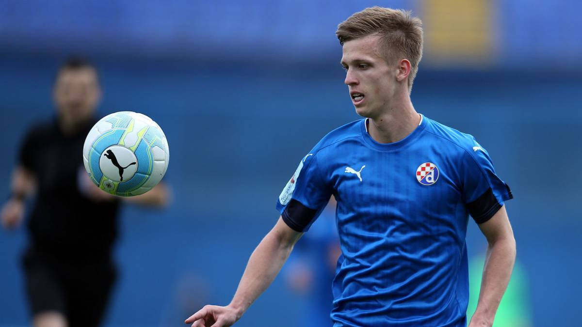 Dani Olmo en un entrenamiento con el Dinamo de Zagreb / EFE