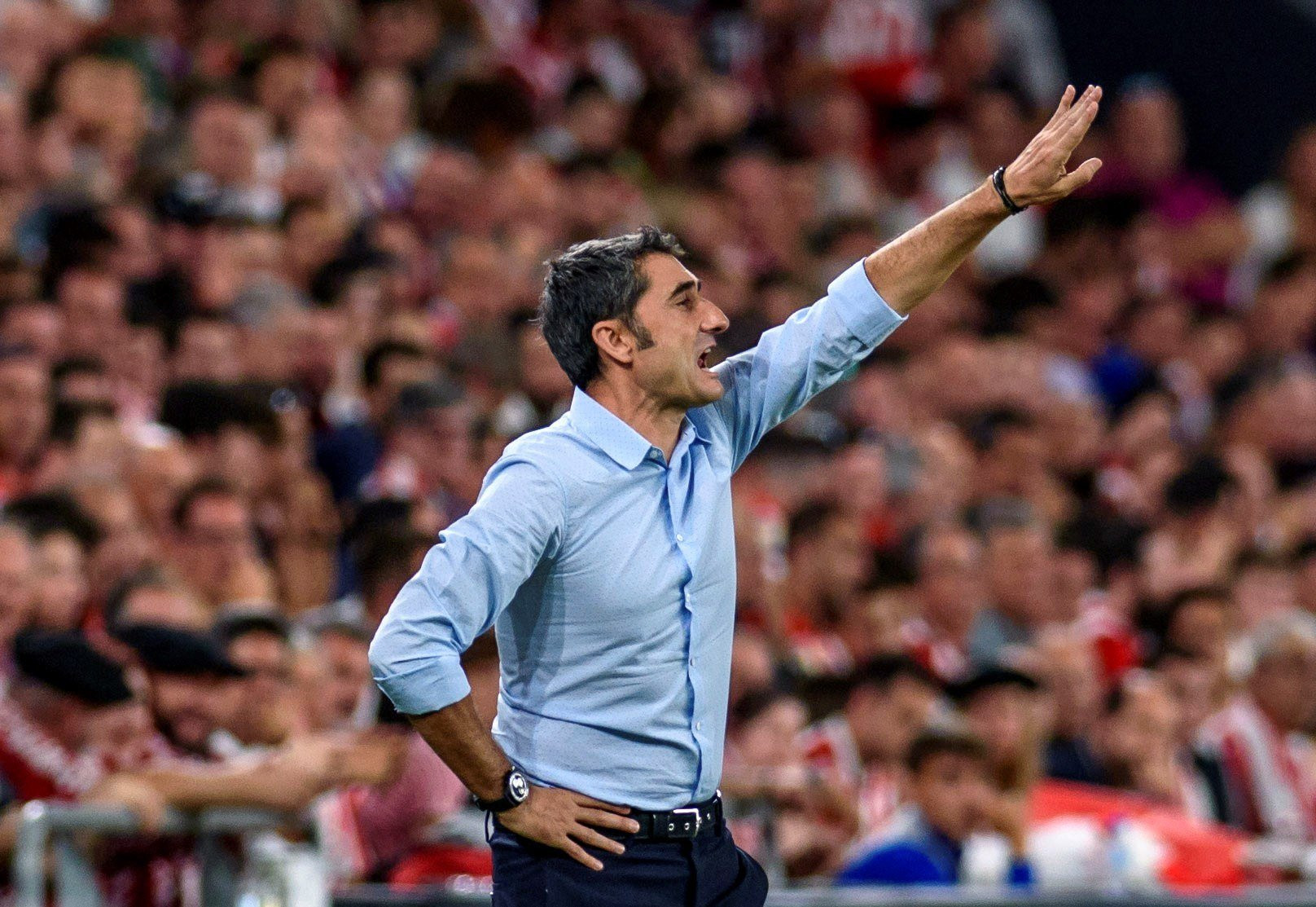 Una foto de Ernesto Valverde durante el Athletic Club - Barça / EFE