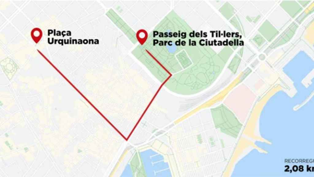 Recorrido de la marcha convocada por la ANC para la Diada de 2021 / ANC