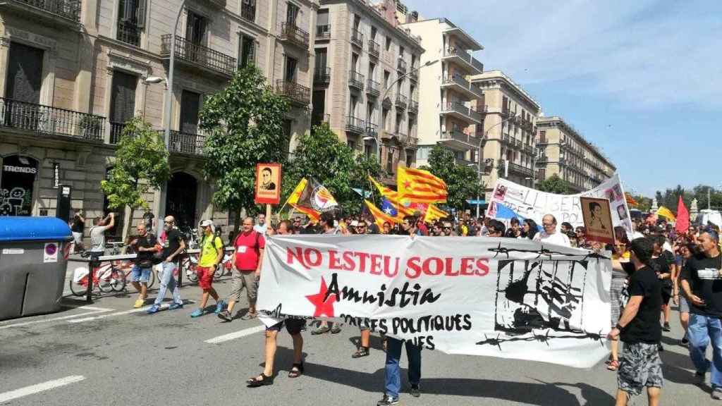 Manifestantes de Arran durante la Diada / TWITTER