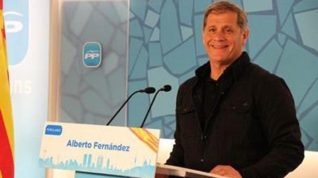 El alcaldable del PP por Barcelona, Alberto Fernández Díaz, durante la presentación de las líneas estratégicas de su programa marco para Barcelona