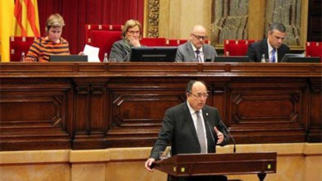 El Síndico Mayor de la Sindicatura de Cuentas de Cataluña, Jaume Amat, en el pleno del parlamento autonómico