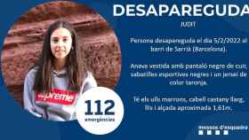 Los Mossos piden colaboración ciudadana para encontrar a Judit, una menor de 17 años, que lleva en paradero desconocido desde el sábado / MOSSOS D'ESQUADRA