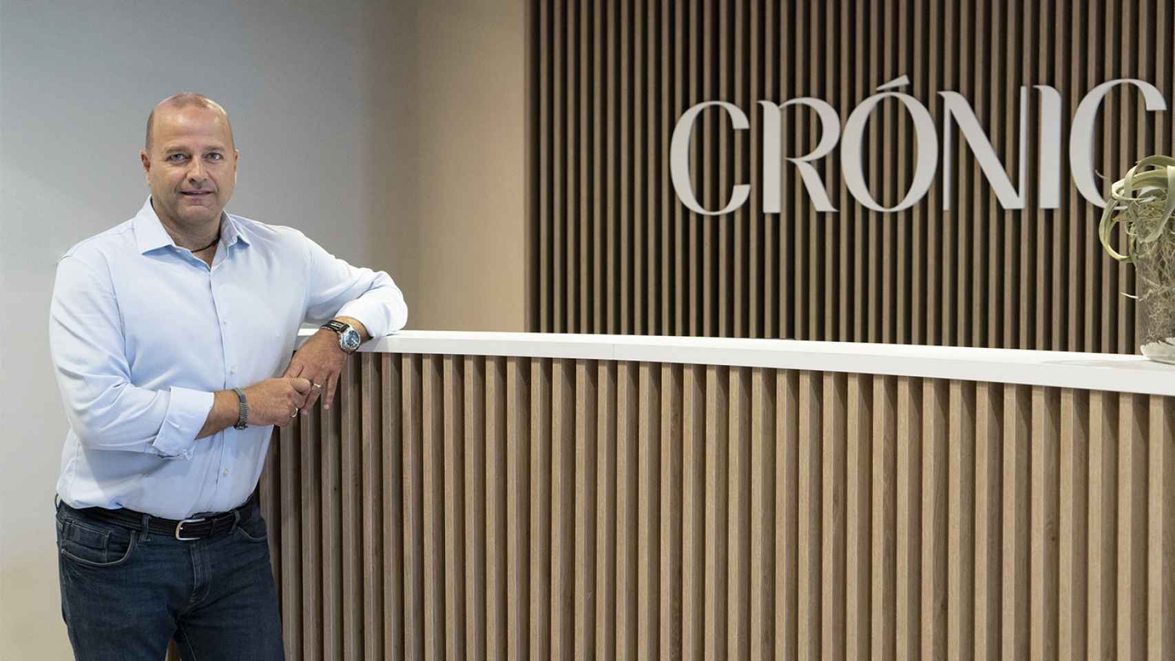 Xavier Vilajoana, presidente APCE, en las instalaciones de Crónica Global / LENA PRIETO (CG)