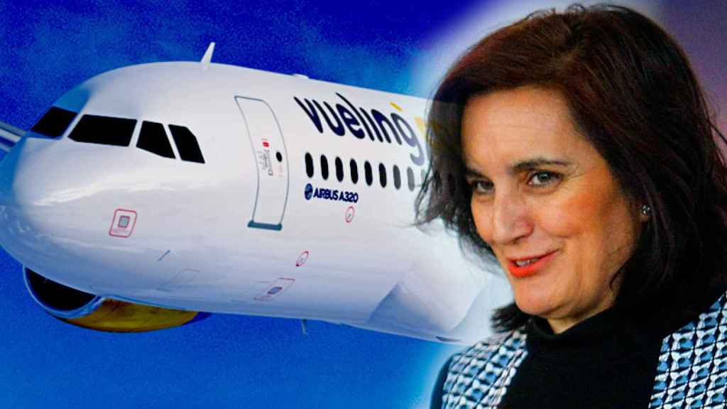 La directora general de la Agencia Estatal de Seguridad Aérea, Isabel Maestre, y un avión de Vueling.