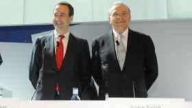 Junta General de Accionistas de CaixaBank. En la imagen, Isidro Fainé -a la derecha-, y el consejero delegado, Gonzalo Gortázar.