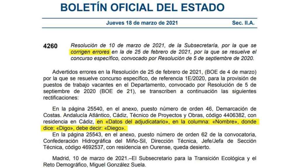 La inesperada corrección del Boletín Oficial del Estado del jueves 18 de marzo / BOE