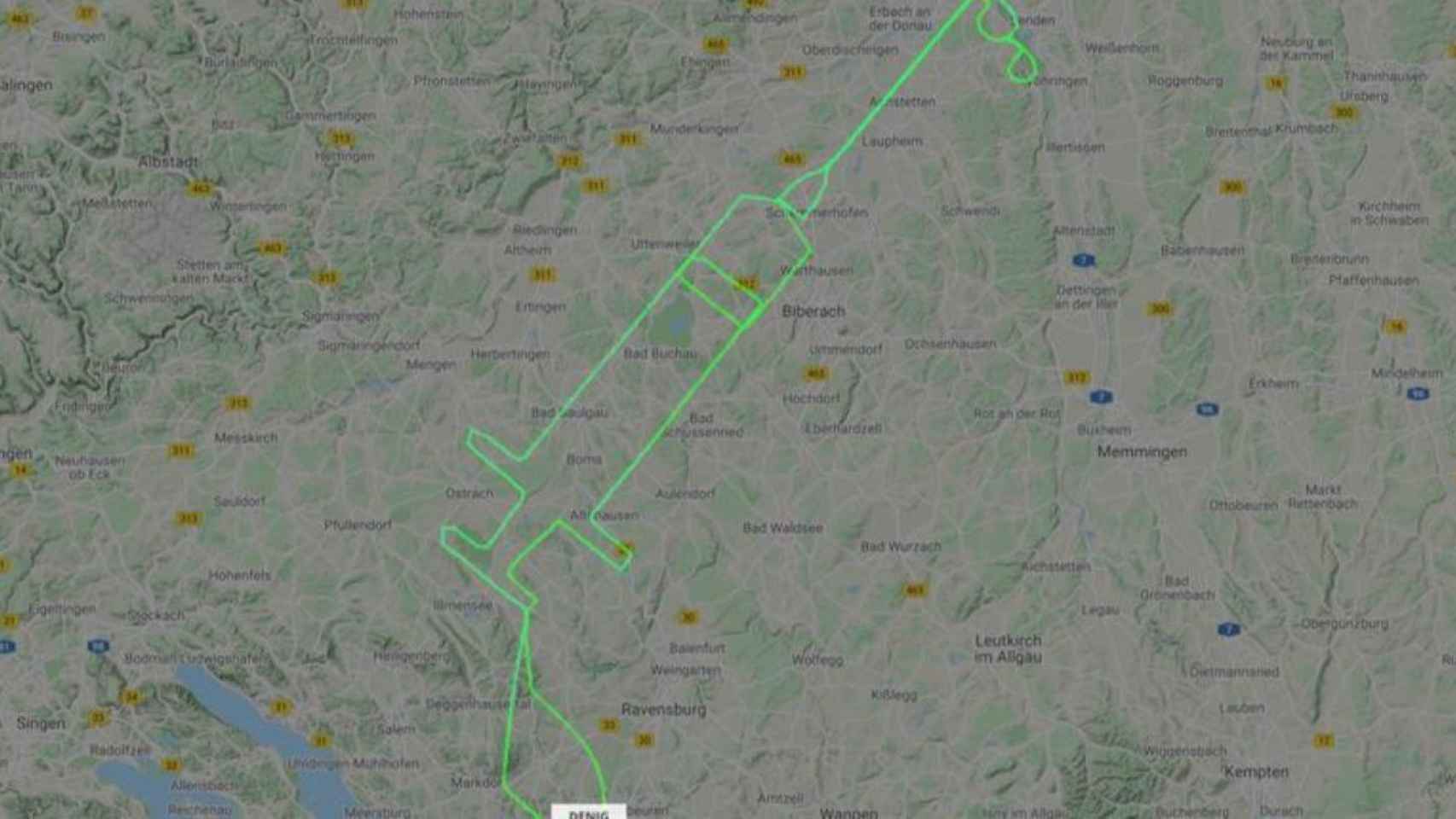 Un piloto dibuja una vacuna en el cielo / FLIGHTRADAR24