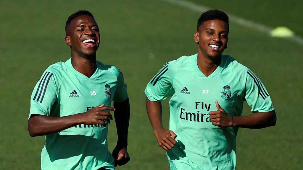 Vinicius y Rodrygo riendo / EFE