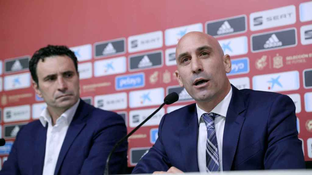 Molina y Rubiales en rueda de prensa con la RFEF / EFE