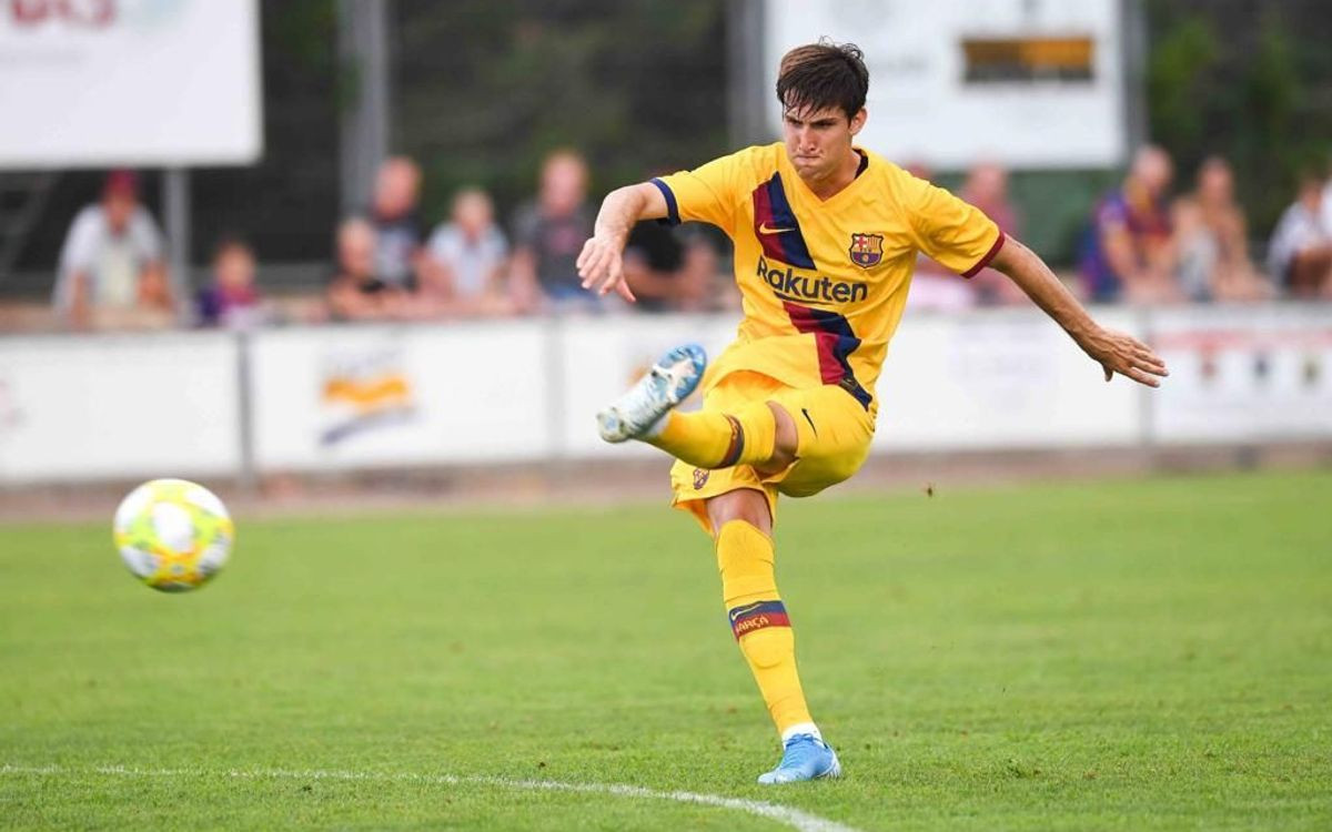 Juan Miranda en un partido con el filial / FCB