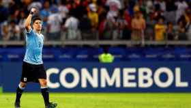 Luis Suárez celebrando la victoria de Uruguay / EFE