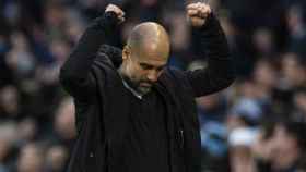 Una imagen de Pep Guardiola con el Manchester City / EFE