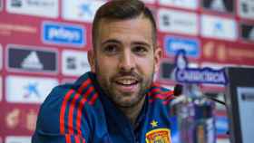 Una foto de Jordi Alba en rueda de prensa / EFE