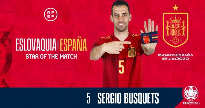 Sergio Busquets, hombre del partido en el España-Eslovaquia / RFEF