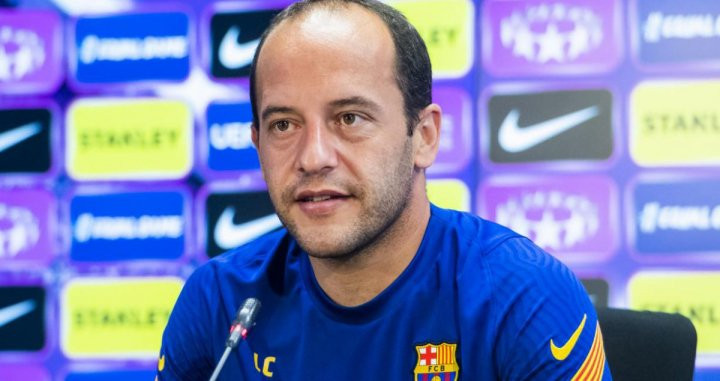 Lluís Cortés, en la rueda de prensa previa a la final de la Champions / FCB