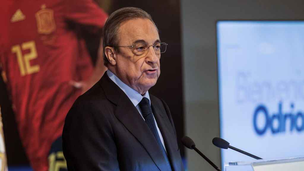 Florentino Pérez en una presentación del Real Madrid