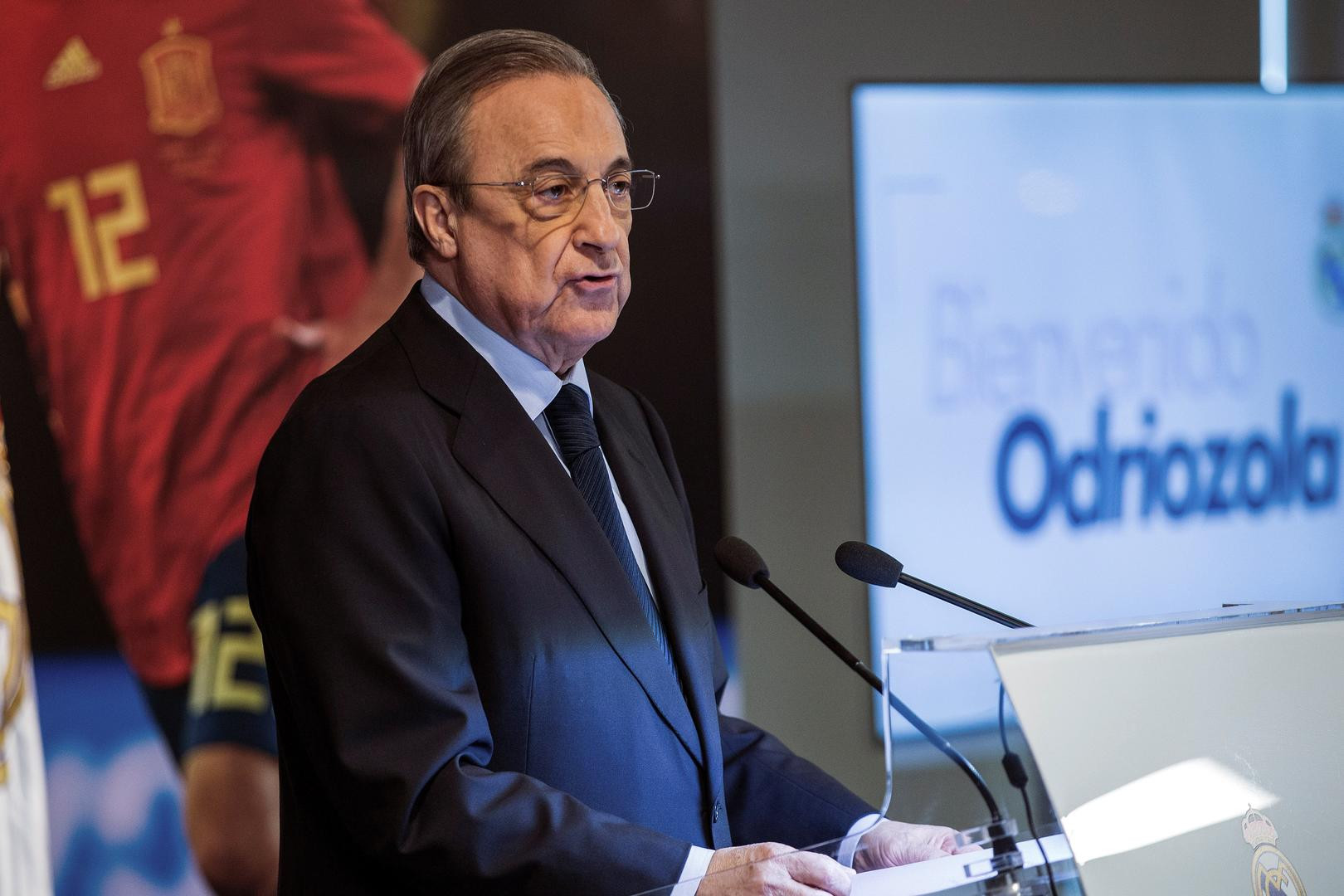 Florentino Pérez en una presentación del Real Madrid / EFE