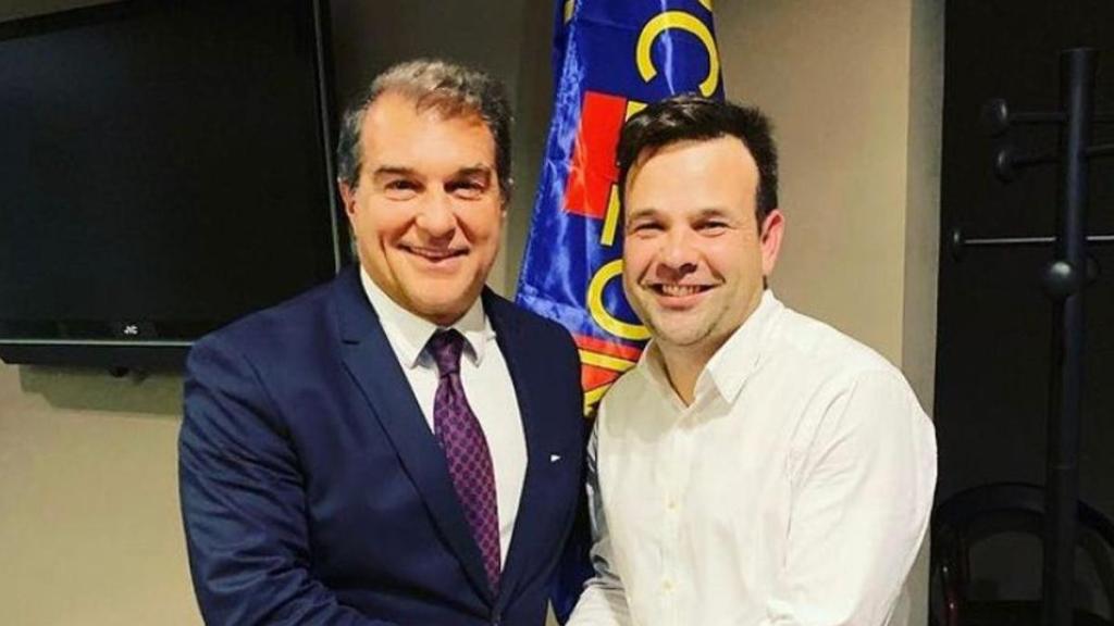 Joan Laporta con José Elías / EFE