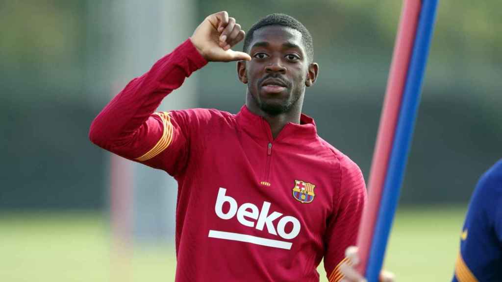 Ousmane Dembelé en un entrenamiento del Barça / FC Barcelona