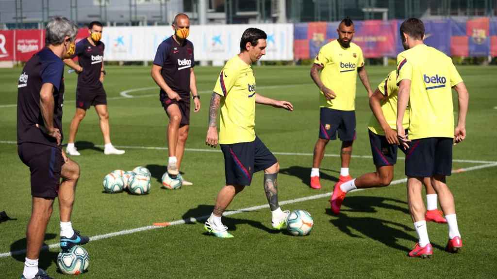 Leo Messi entrenando con el Barça / FC Barcelona