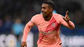 Malcom celebra el tanto que logró ante el Inter de Milán / EFE