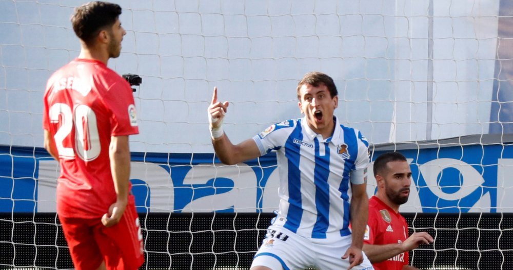 Una foto de Mikel Merino celebrando su gol al Real Madrid / EFE