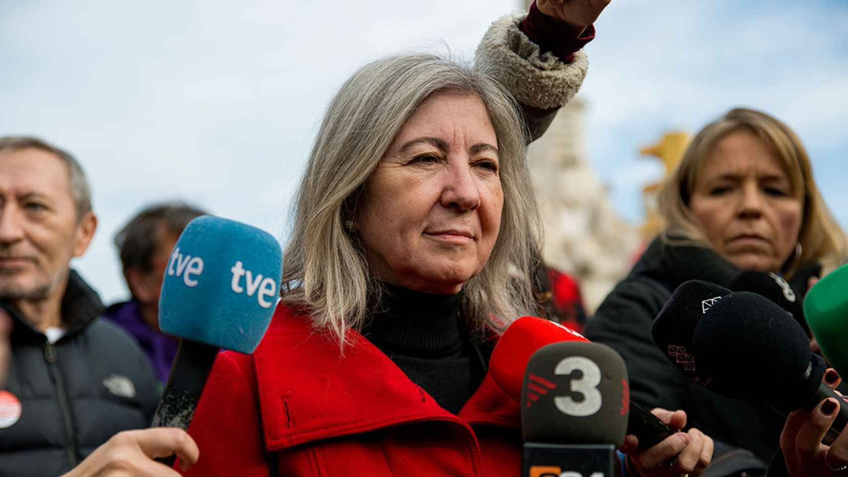 La presidenta de la ANC, Dolors Feliu, durante la manifestación de la entidad contra la reforma del Código Penal / LORENA SOPÊNA - EUROPA PRESS