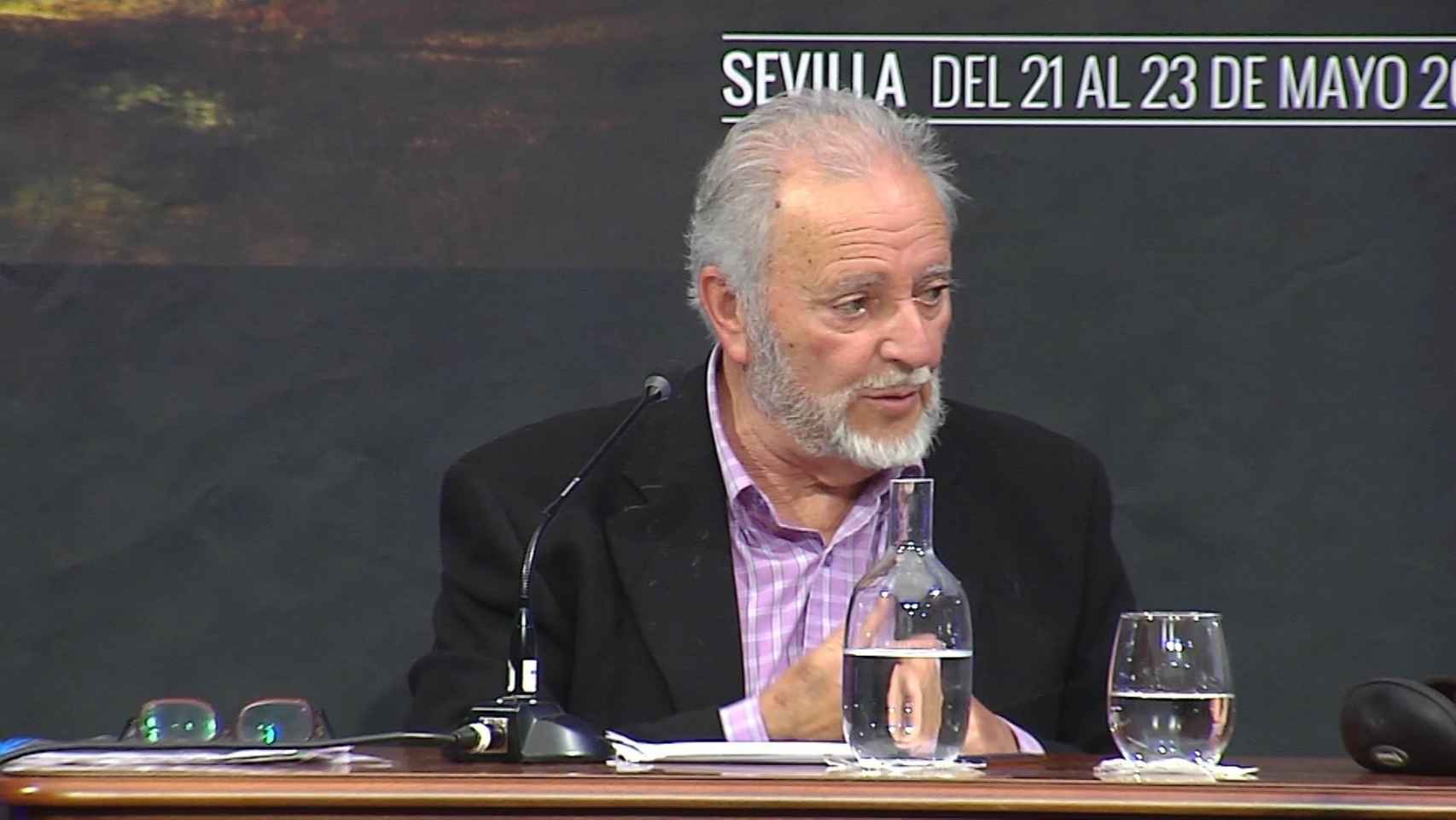 El exsecretario general de IU Julio Anguita, durante una conferencia en Sevilla / EP