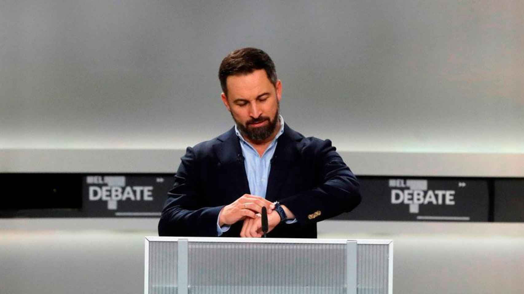 Santiago Abascal, líder de Vox, durante su participación en el debate a cinco de la campaña electoral del 10N / EFE