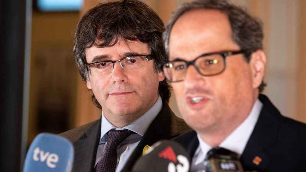 Torra junto a Puigdemont en rueda de prensa en Berlín / EFE