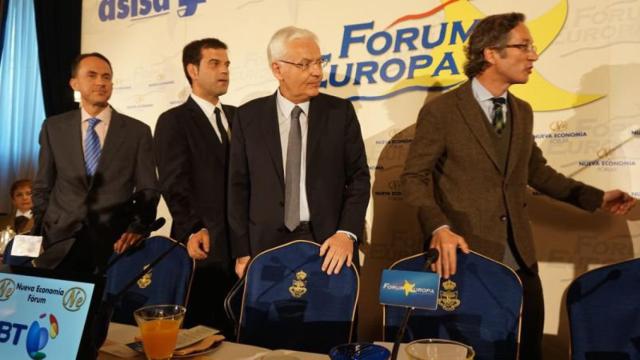 El delegado de la Generalitat en Madrid, Ferran Mascarell, junto al Secretario de Estado de Cultura, José María Lasalle.