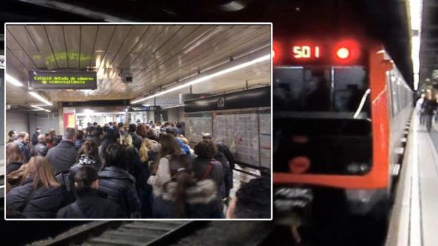 Colas en una estación de la Línea 5 del Metro de Barcelona por una avería (d).