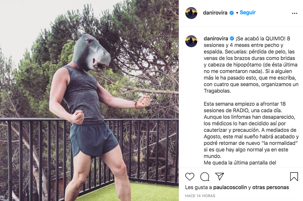 Dani Rovira comunica que ha terminado las sesiones de quimioterapia / INSTAGRAM