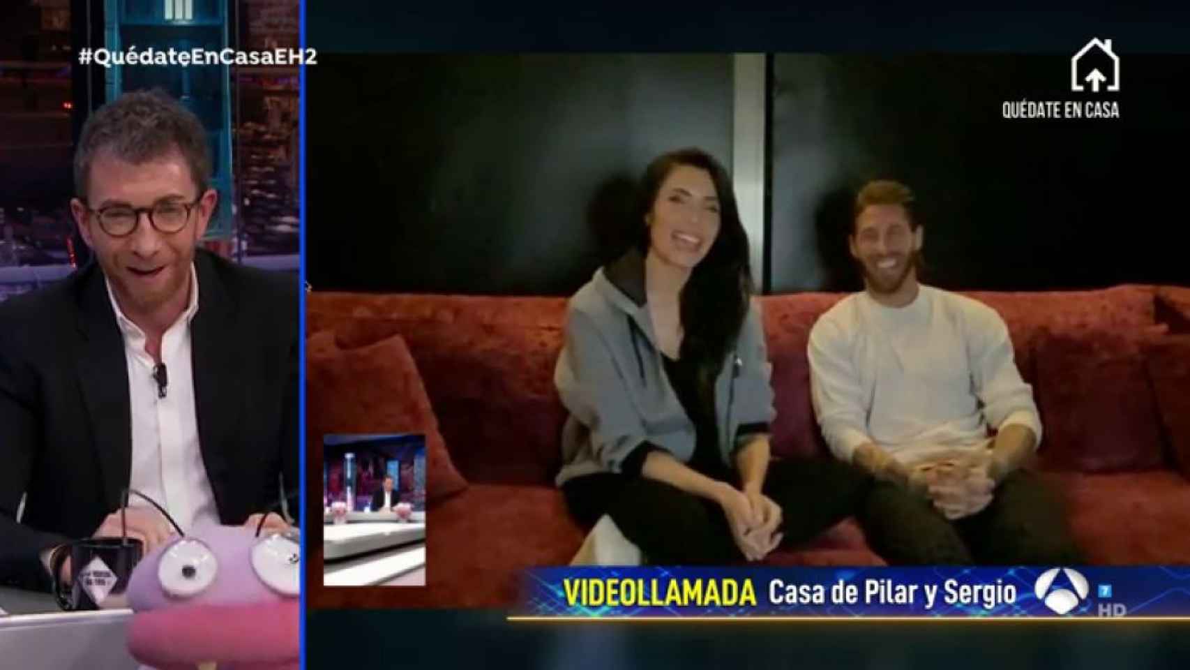 Pilar Rubio y Sergio Ramos conectan desde casa con Pablo Motos