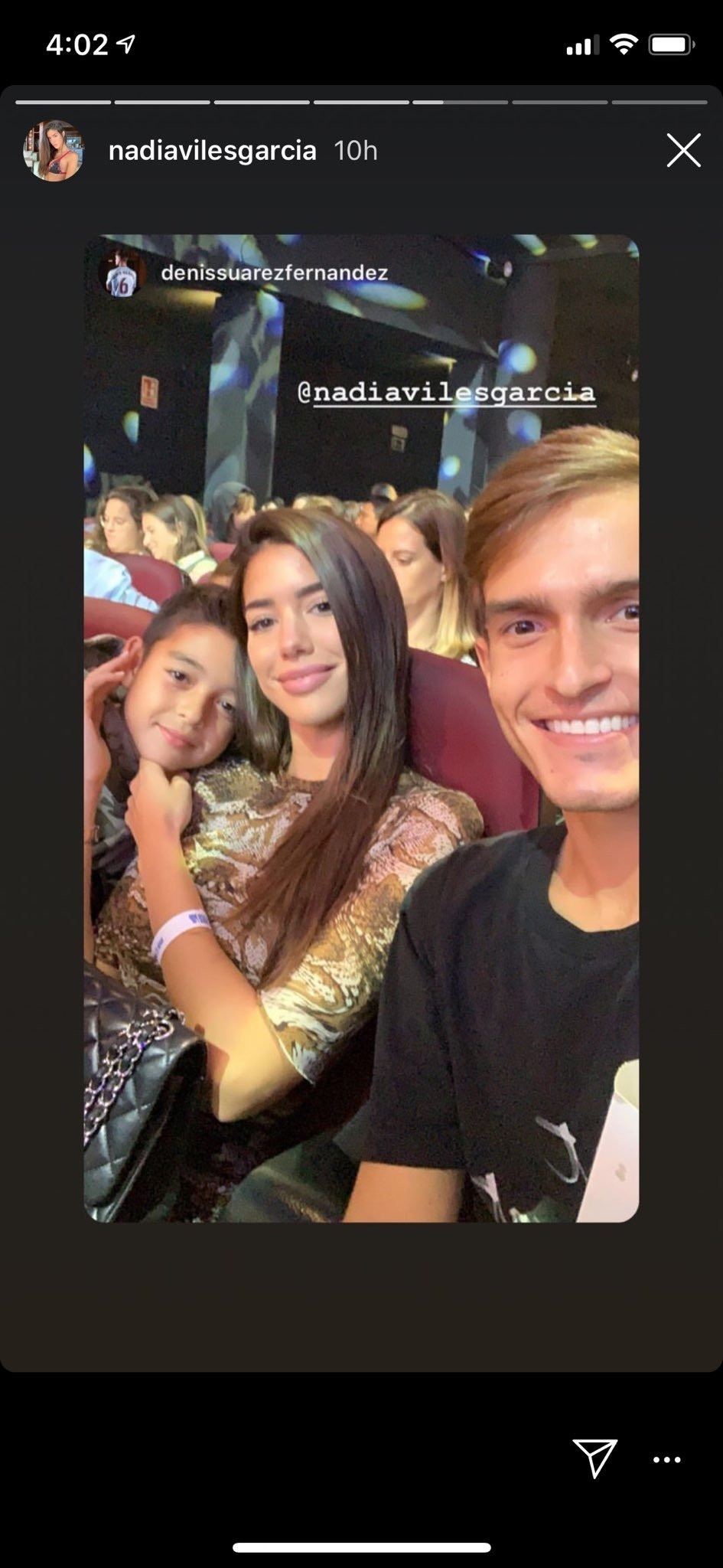 Nadia Avilés y Denis Suárez en una gala / INSTAGRAM