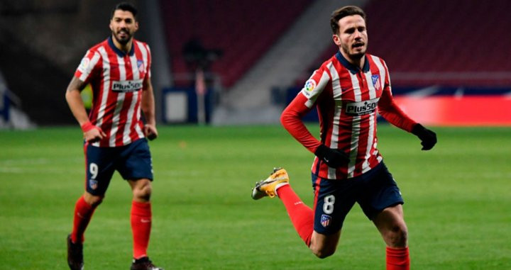 Saúl, celebrando un gol ante el Sevilla | EFE