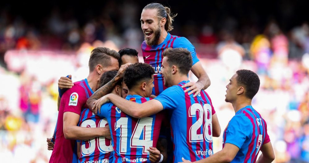 El Barça celebra un gol ante el Levante / EFE