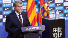 Joan Laporta en un acto con el Barça / EFE