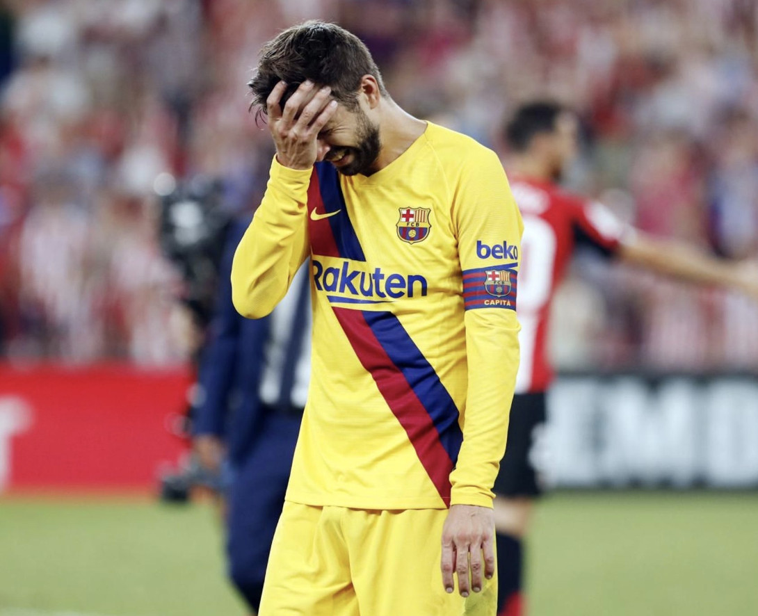 Una foto de Gerard Pique tras la derrota en San Mamés / FCB