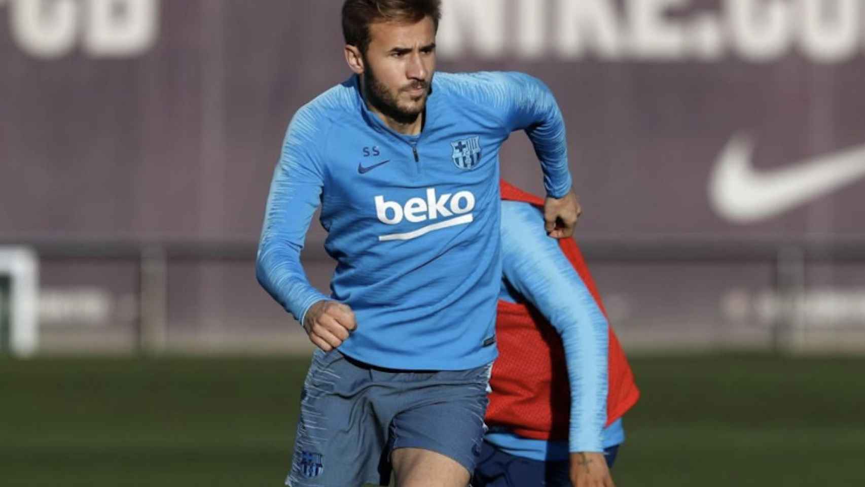 Una foto de Sergi Samper durante un entrenamiento del Barça / FCB