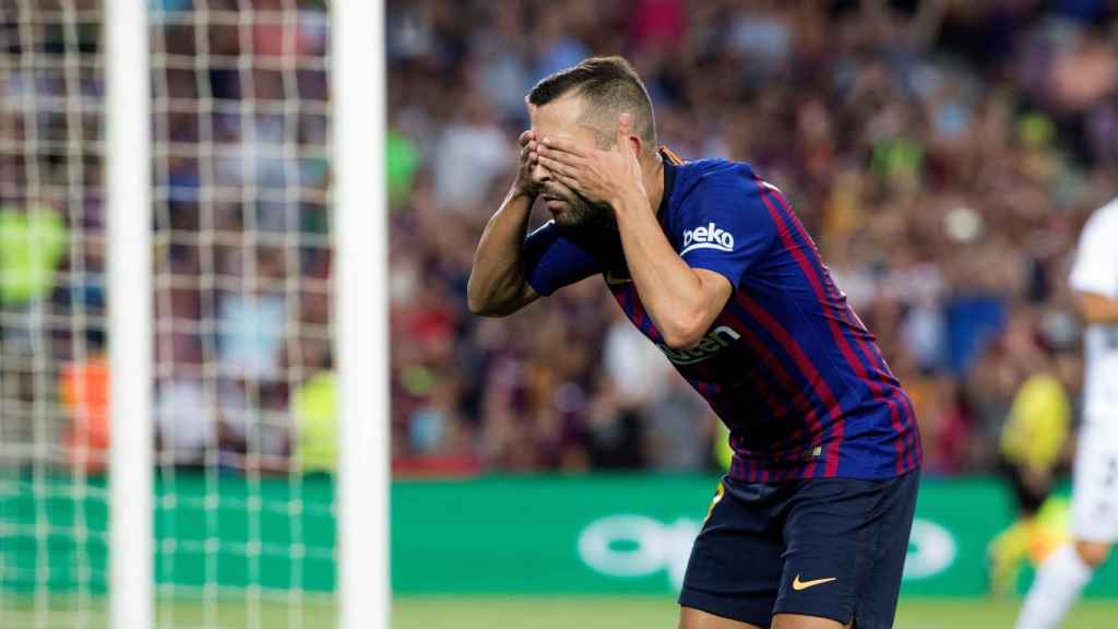 Jordi Alba dedica su gol a su hijo / EFE