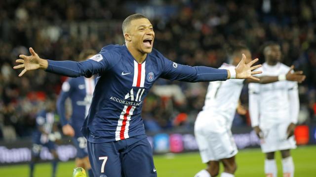 Kylian Mbappé celebrando un gol contra el Lyon / EFE