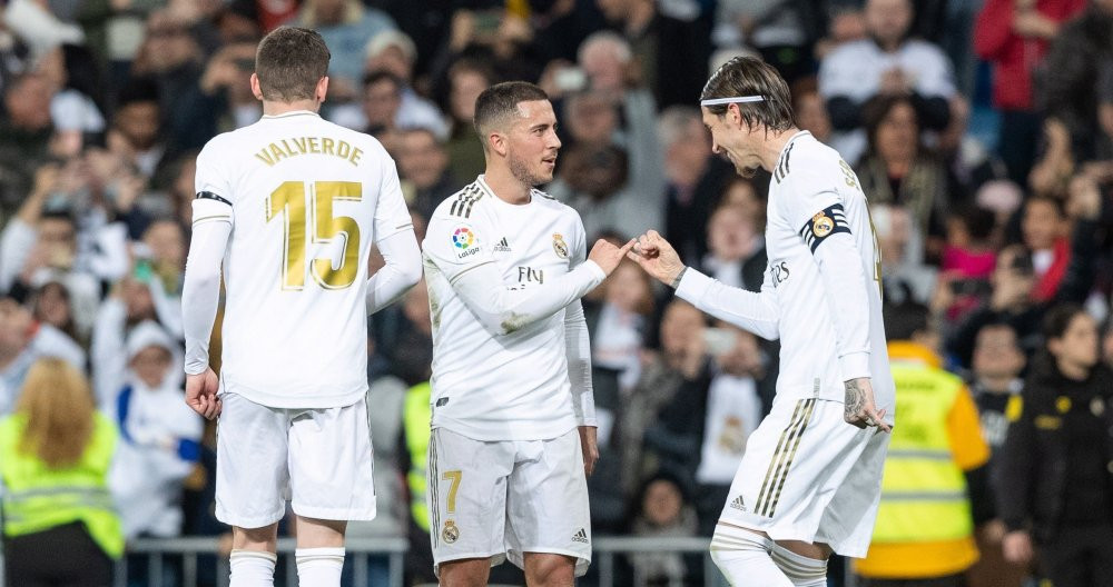 Los jugadores del Real Madrid celebran un gol contra el Celta de Vigo / EFE