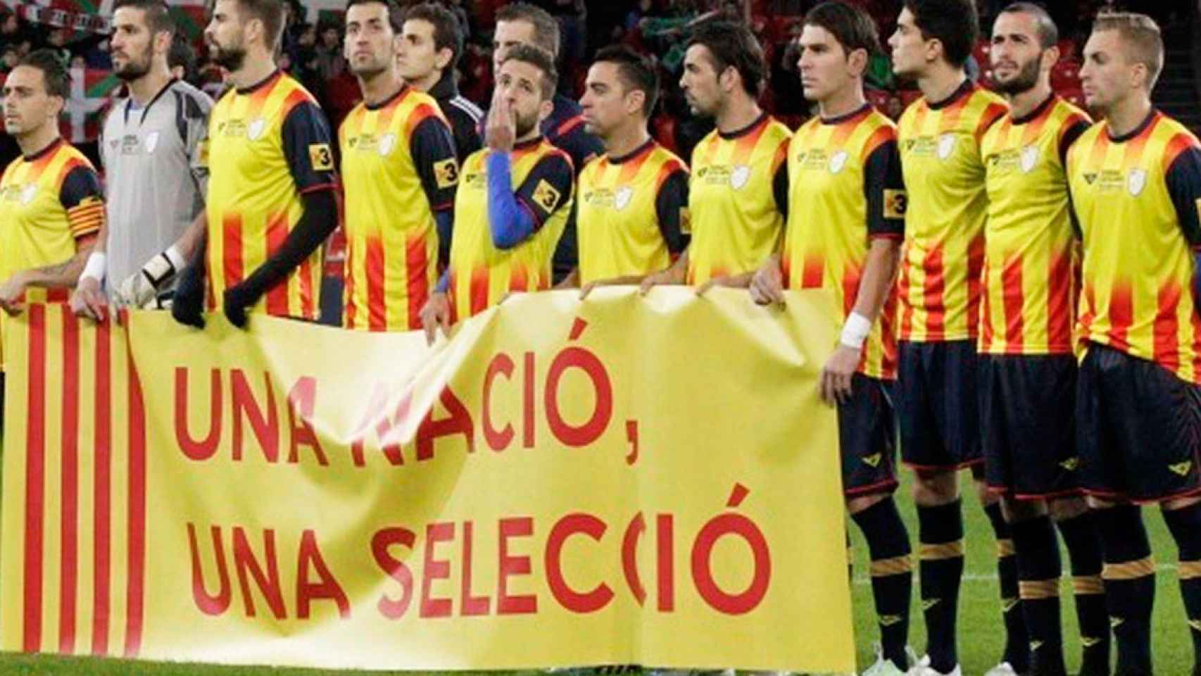 Una imagen del partido de la Selección Catalana con, entre otros, Gerard Piqué / EFE