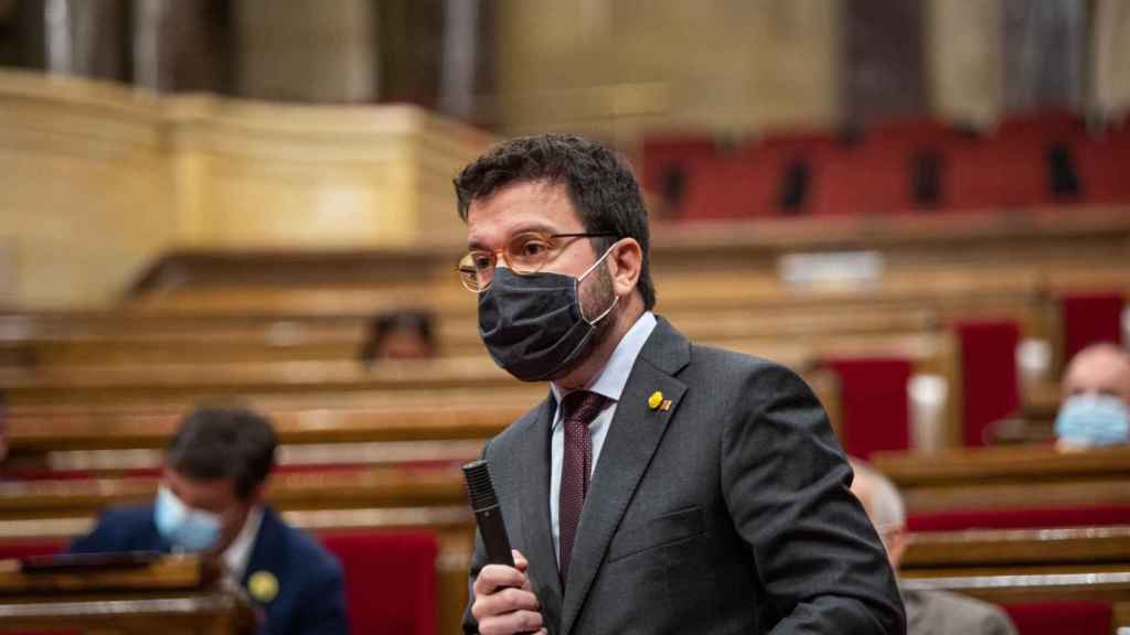 El vicepresidente de la Generalitat, Pere Aragonès, durante un pleno de control al Gobierno de la Generalitat / EP