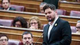 Gabriel Rufián en el Congreso de los Diputados, donde ha subido el tono de sus quejas a Pedro Sánchez / EUROPA PRESS