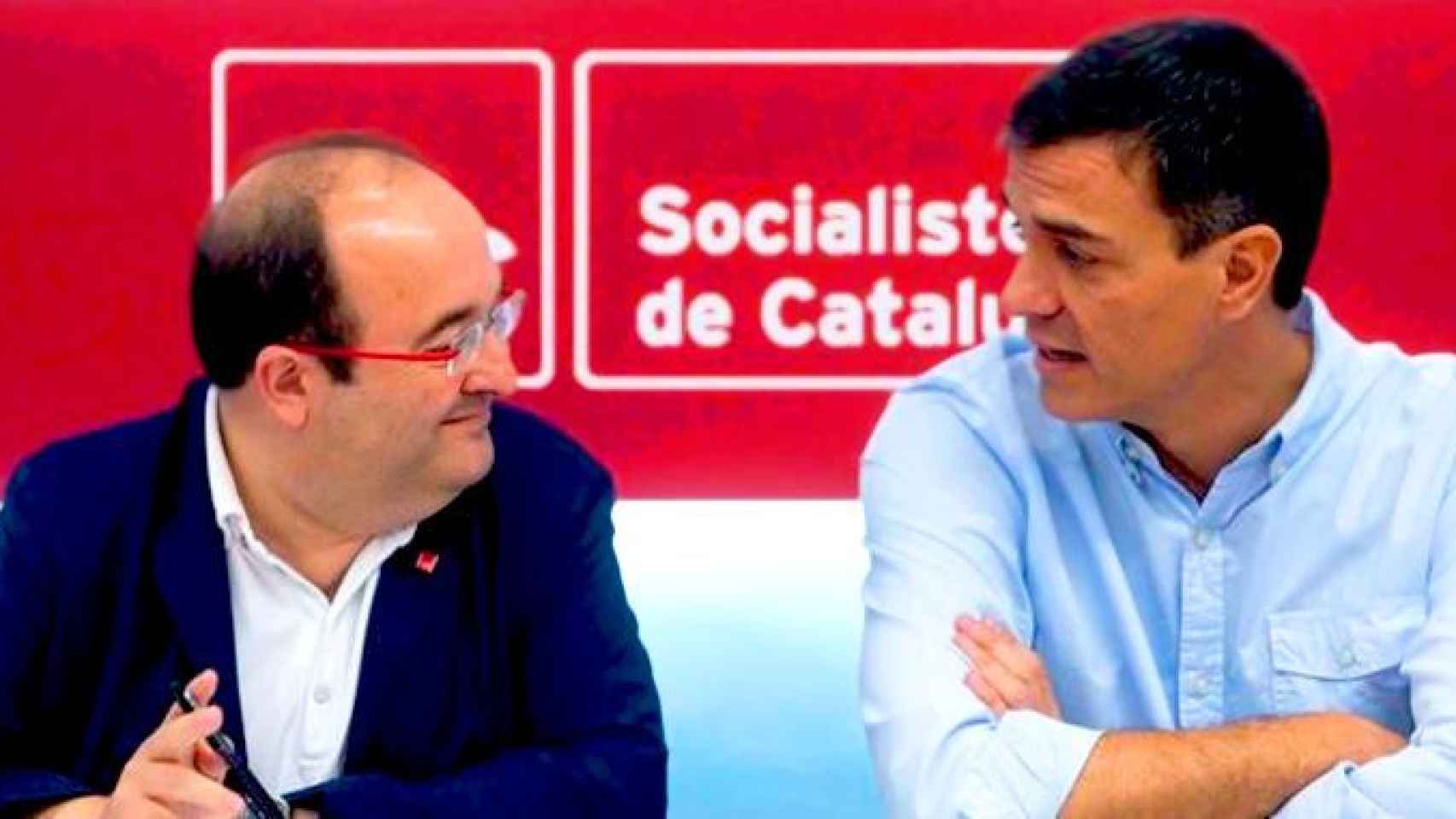 El presidente del Gobierno, Pedro Sánchez, y el primer secretario del PSC, Miquel Iceta, federalista / EFE