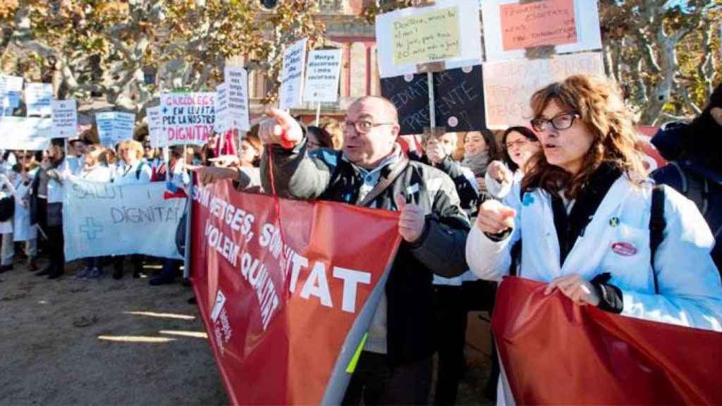 Funcionarios en huelga en Cataluña en una imagen de archivo / EFE