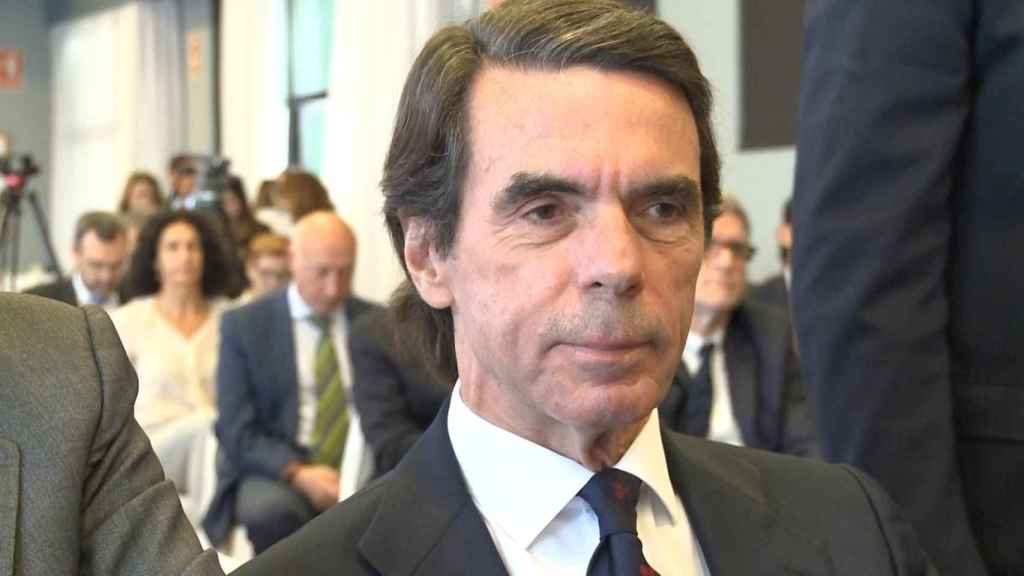 El expresidente del Gobierno, José María Aznar, en la presentación del libro de Javier Zarzalejos esta tarde en Madrid / EUROPA PRESS